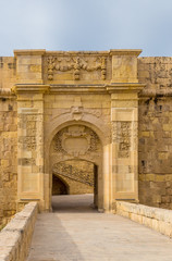 Obraz premium Birgu (Vittoriosa), Malta. Entrance to the fortress