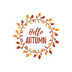 Colorful autumn wreath. Vector illustration. Design elements for invitations, greeting cards, quotes, blogs, posters, banners.