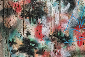 matière texture peinture tag graffiti porte bois multicolor tâche couleur