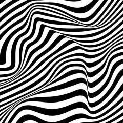 Abstract stripe pattern background in black and white.