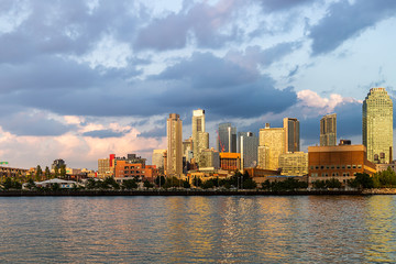 New York City / USA - JUL 27 2018: Long Island City view from Roosevelt Island