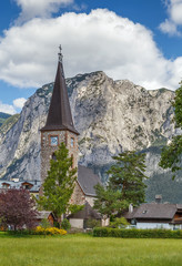 Fototapeta na wymiar church in Altaussee village, Austria