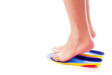 orthopedic insoles and female feet