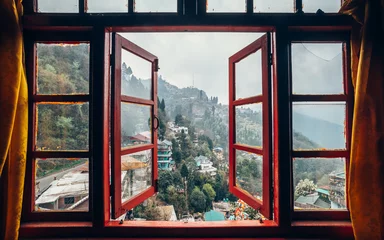 Papier Peint photo Kangchenjunga View from the window of Darjeeling