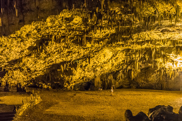 Drogarati cave with remarkable formations of stalactites and stalagmites in Sami, Kefalonia,...