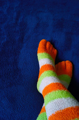 colored socks and winter