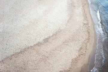 Sandy beach with a bird's flight altitude