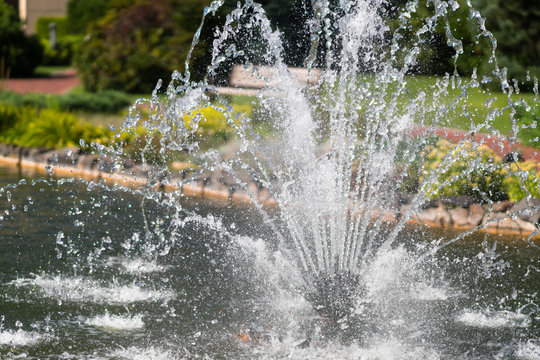 Fountain launching water in many directions