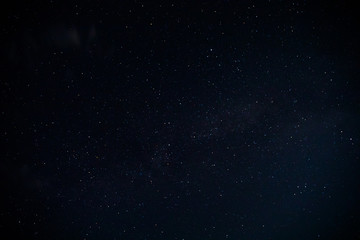 Beautiful night sky with Milky Way over forest. Night landscape. Azerbaijan