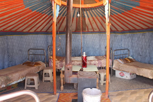 Interior of a yurt or ger - Mongolia