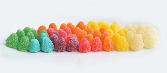 Gummy candies with sugar of many colors