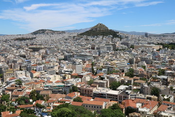Overlooking the city of Athens, the capital of Greece