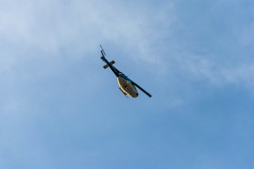 Flying Helicopter seen from below 
