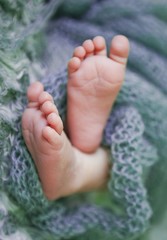 close up of baby feet