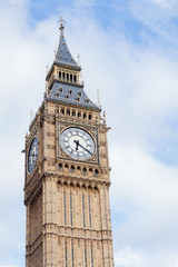 Popular tourist Big Ben tower in London, England, UK