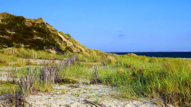 Sylt D&uuml;nen Landschaft in H&ouml;rnum mit Blick auf Amrum