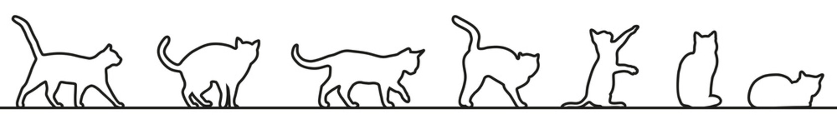 Cats silhouette collection one line – stock vector © dlyastokiv
