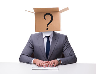 Businessman asking questions in business concept