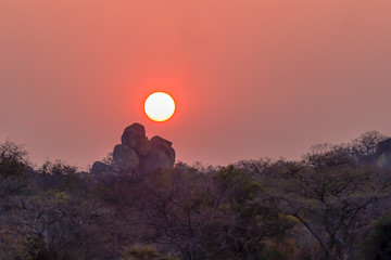 Sunset over the balancing rocks, Matopos, Zimbabwe