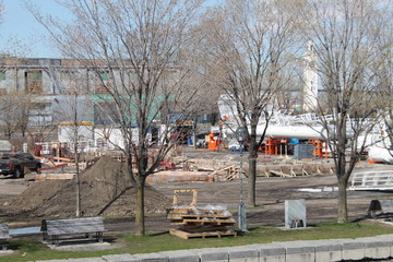 Obraz premium Construction de la Grande Roue de Montréal.