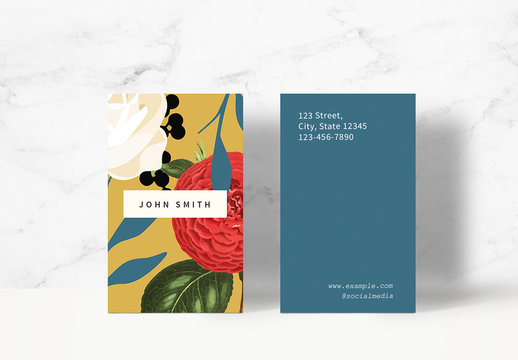 Floral Business Card Layout