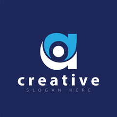 a letter with people logo icon vector template