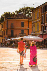 tourists in Italian city