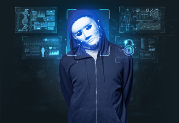 Biometric verification - young man face recognition