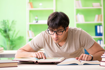 Student preparing for university exams