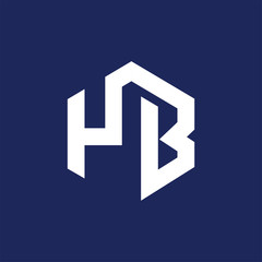 Fototapeta premium YB Initial letter hexagonal logo vector