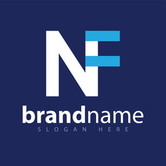 NF initial letter logo icon vector template