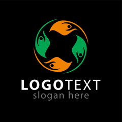 People Leaf logo icon vector