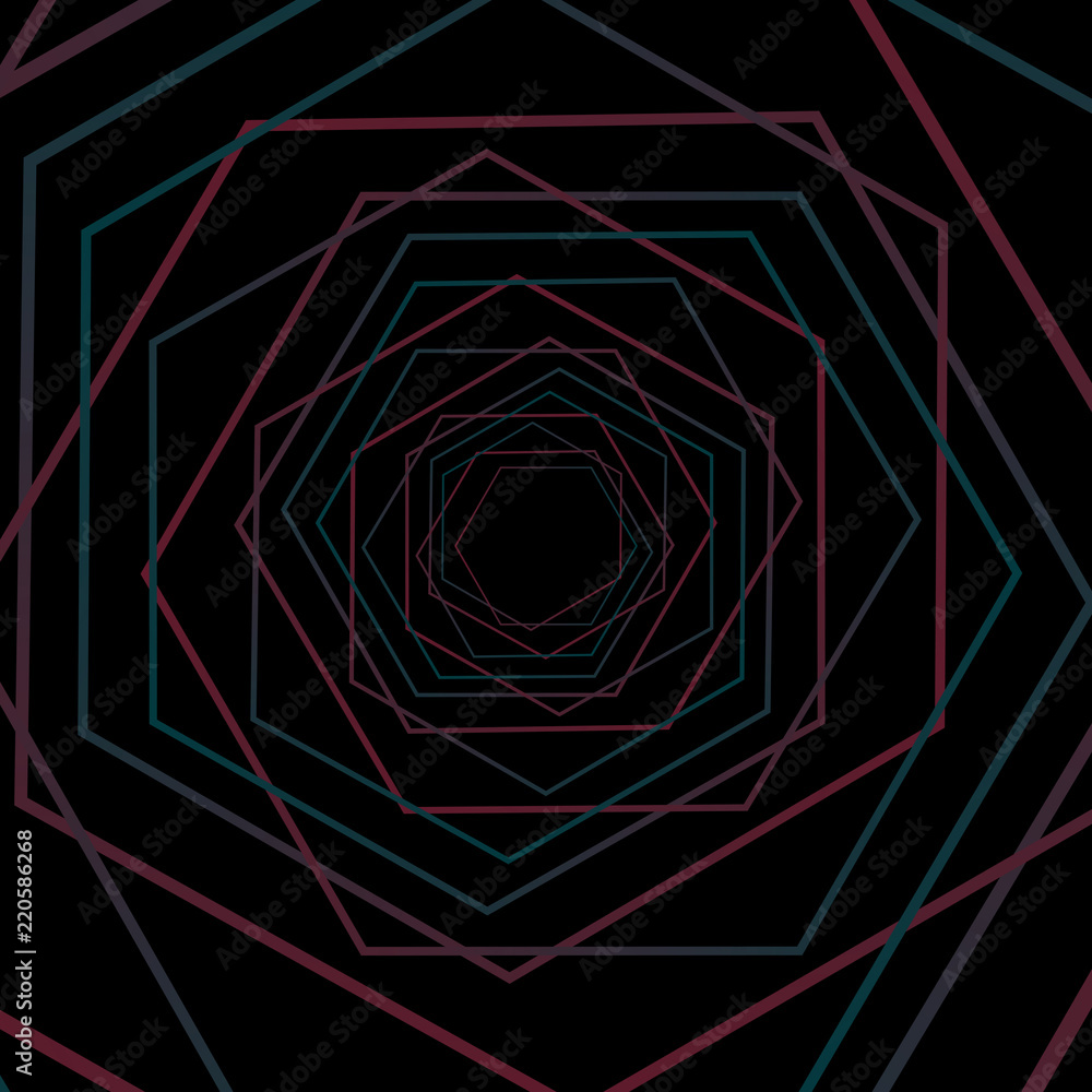 Poster tunnel abstract. twisted lines. abstract multicolor geometric background motion. abstract fractal. s