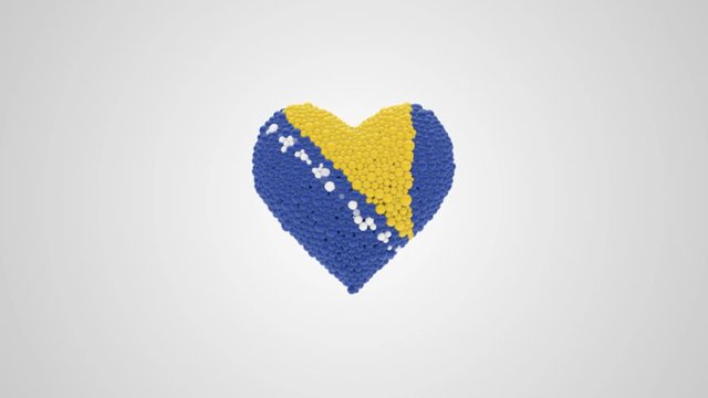 Bosnia and Herzegovina National Day. March 1. Independence Day. Heart animation with alpha.
