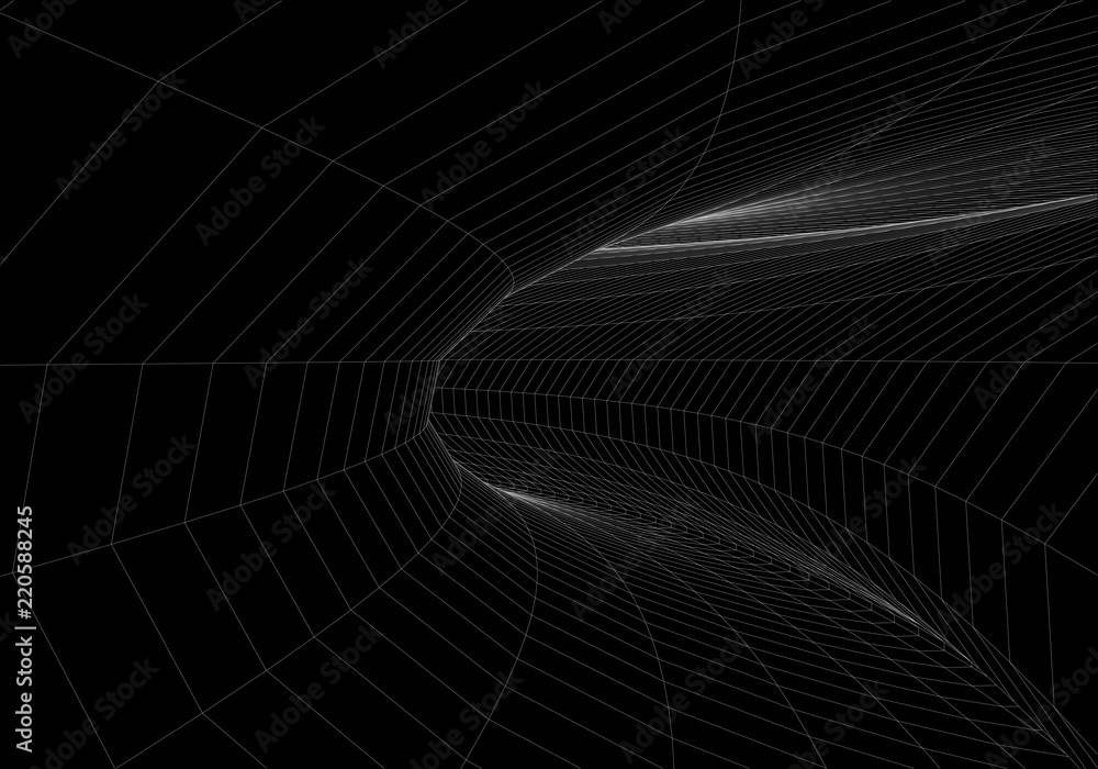 Poster 3d tunnel. vector abstract lines pattern. optical illusion.tunnel or wormhole.grid texture. vector i