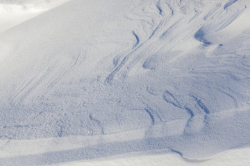 wavy drifts with snow