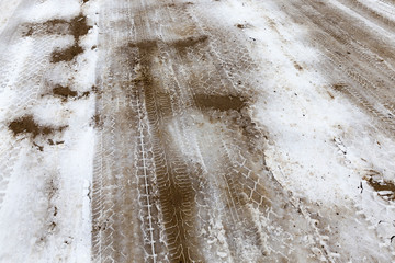 Snow drifts in winter