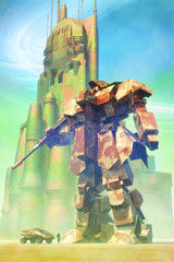 giant robot and city - 220592833
