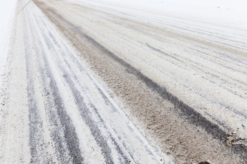 Naklejka premium Road under the snow