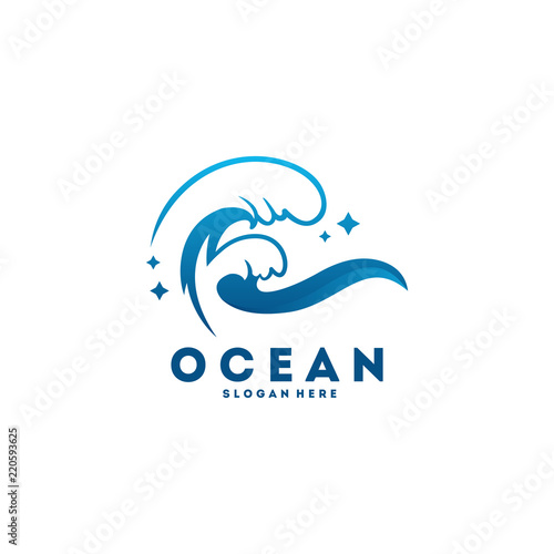 ocean wave logo designs concept vector wave logo template
