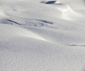 Snowdrifts in winter ,