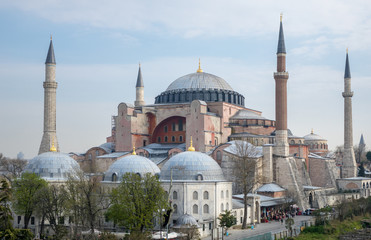 Fototapeta na wymiar Blue and pink mosque in Istanbul Turkey