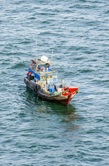 The fishing boat leaves on fishing