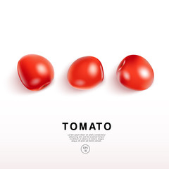 Realistic Tomato on White Background : Vector Illustration