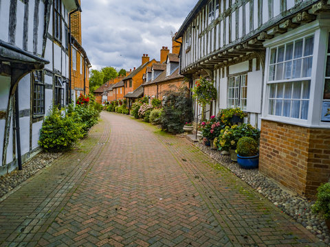 old half timbered houses alcester warwickshire england uk