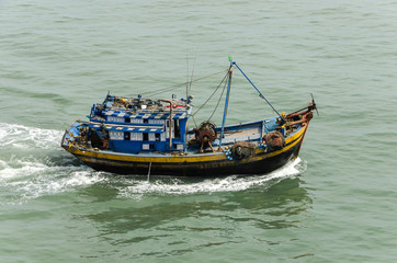 The Asian fishing boat in the high sea