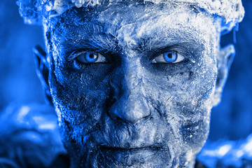 close-up frozen look
