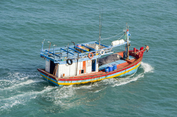 The Asian fishing boat in the high sea
