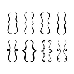 Hand drawn brackets set. Vector doodle icon.