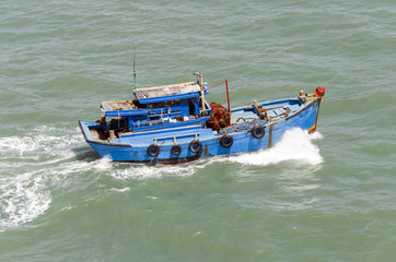 The Asian fishing boat in the high sea